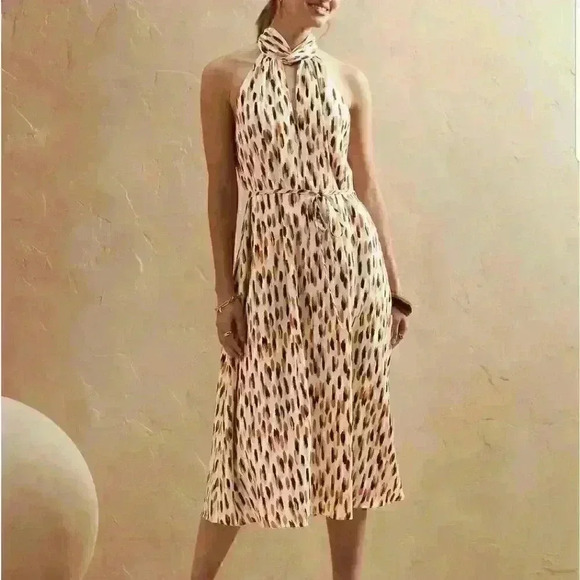 Twist-Neck Satin Midi Dress - Picture 1 of 12
